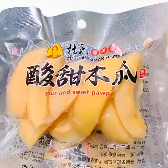 Sweet and Sour Papaya Gengma Du's Sour Man Yuan ist nach dem Öffnen des Beutels verzehrfertig