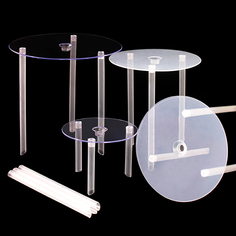 双层生日蛋糕打桩支撑架多层垫片错位隔空悬浮蛋糕吸管固定架6寸 - 图0