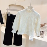 Кружевной шелковый приятный телу утепленный пуховик, европейский стиль, детская одежда