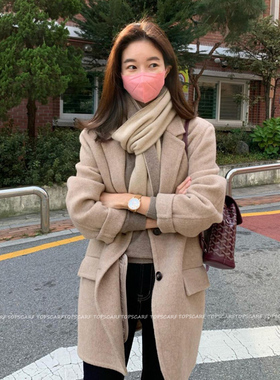 交叉穿孔针织羊绒围巾女秋冬季