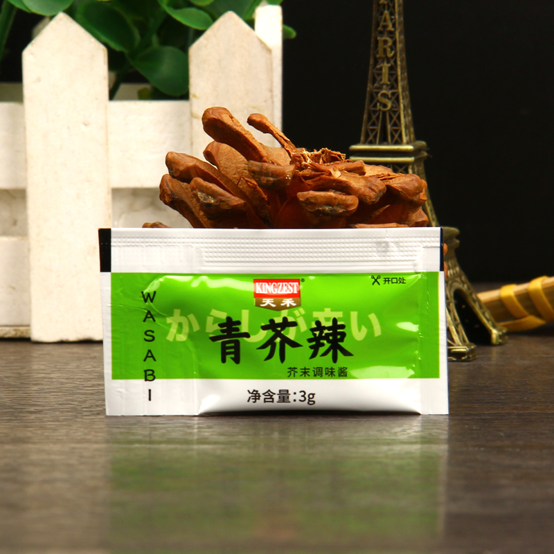 天禾青芥辣3g*200小袋 辣根芥末膏日料鱼生寿司刺身寿司凉拌菜 - 图1