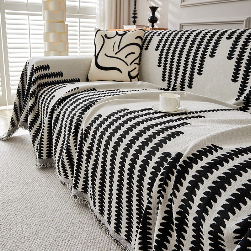 雪尼尔线条沙发巾现代防滑简约沙发盖布一片式全盖沙发垫沙发套罩,淘宝优惠券,粉丝福利购,淘宝优惠卷