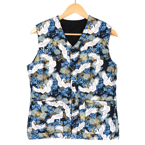 男士纯棉民族风手工棉花马甲成人秋冬季加厚保暖坎肩居家棉花背心 - 图1