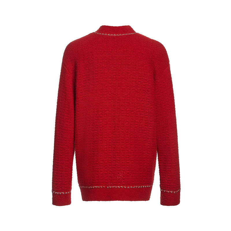 小香风针织外套女 欧时力慵懒开衫2024新款早春金属链设计感法式,淘宝优惠券,粉丝福利购,淘宝优惠卷