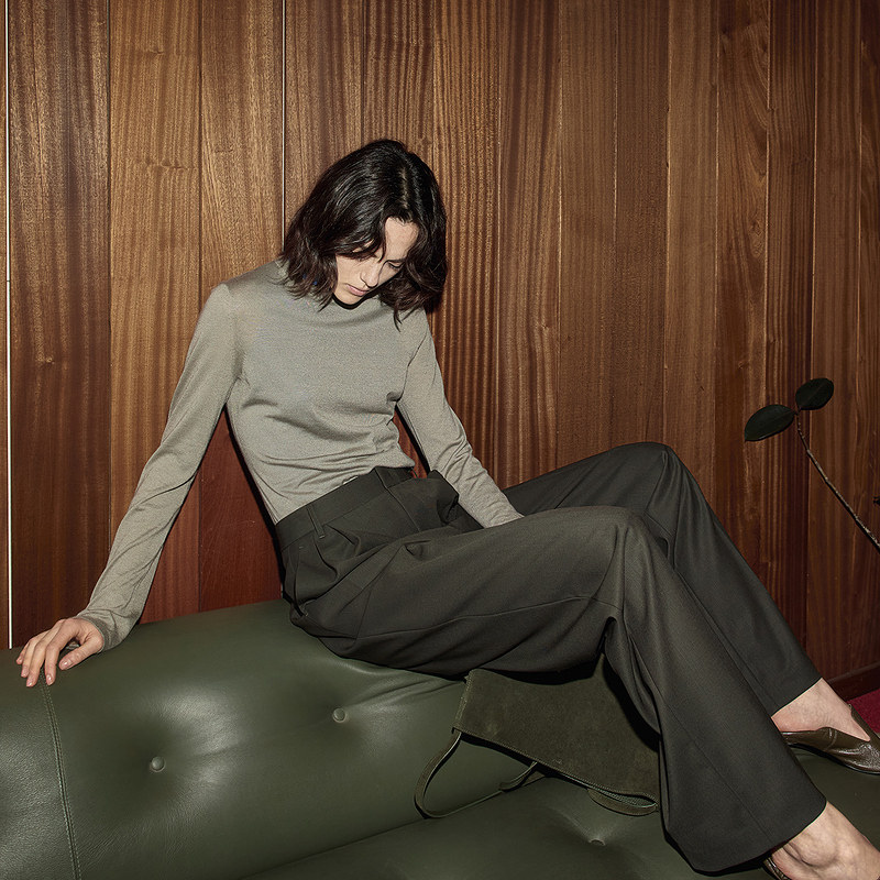 OCHIRLY欧时力 羊毛精纺呢西装长裤女直筒阔腿通勤2024秋季新品,淘宝优惠券,粉丝福利购,淘宝优惠卷