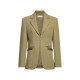 Ochirly design zipper suit jacket ສໍາລັບແມ່ຍິງທີ່ມີສາຍແອວຕົກແຕ່ງທີ່ຖອດອອກໄດ້