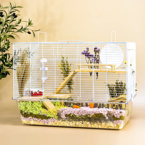 达洋仓鼠笼大型60基透明加高底盘金丝熊特大号DIY笼二层平台H6202 - 图0