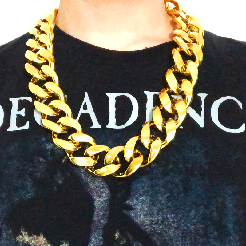 土豪仿真大金链子网红社会人塑料抖音男粗夸张道具墨镜假合金项链 - 图2