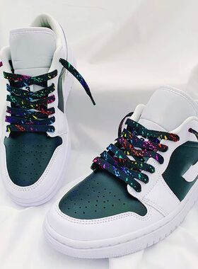 Colorful Splash Ink AF1 Shoelaces Women Gilding Men Red Blac