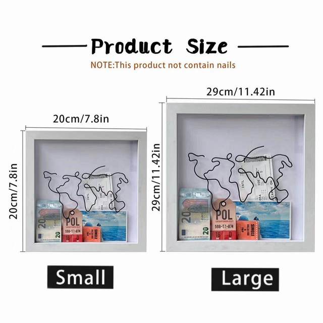 Travel ticket storage ticket storage box Travel record photo frame Postcard collection commemorative photo frame storage box