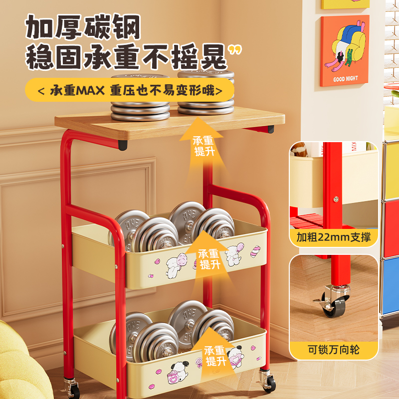 床边桌可移动茶几零食小推车奶油客厅沙发边几边桌迷你床头置物架 - 图0