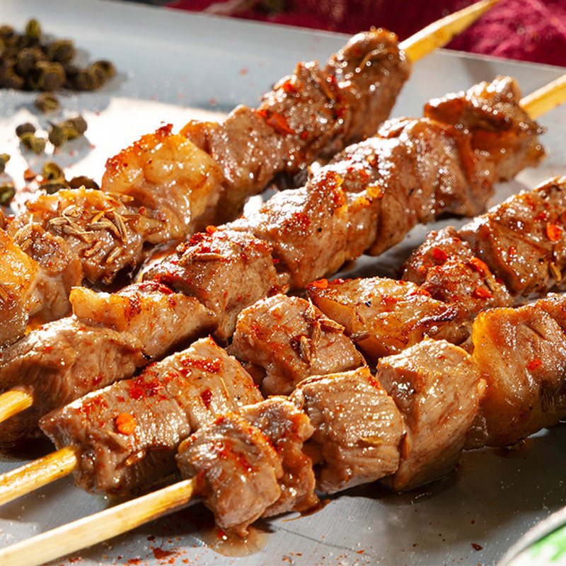 鑫掌柜牛肉烧烤串烧烤串串食材半成品新鲜牛肉串烤肉串75串 1500g