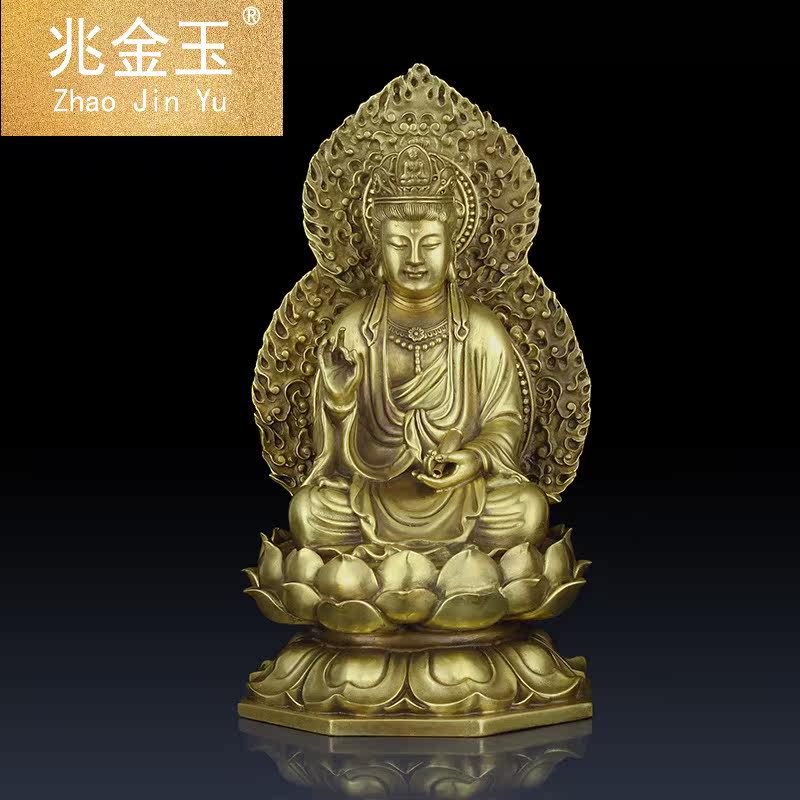 兆金玉西方三圣大势至摆件佛像 兆金玉摆件