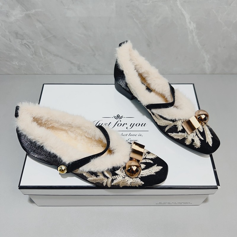 国风新中式加绒兔毛毛鞋女外穿冬季新款气质旗袍粗跟玛丽珍单鞋子,淘宝优惠券,粉丝福利购,淘宝优惠卷