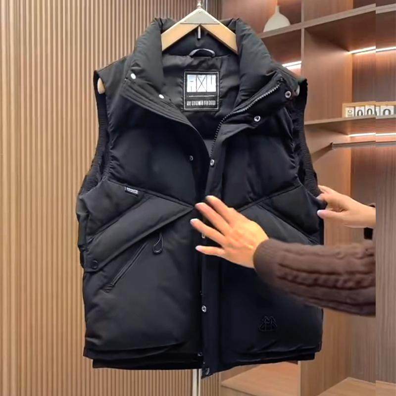 冬季新款工装立领羽绒马甲潮牌白鸭绒休闲无袖外套保暖加厚坎肩,淘宝优惠券,粉丝福利购,淘宝优惠卷