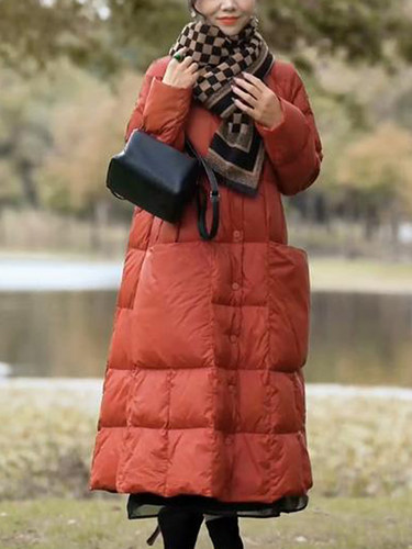 2022新款白鸭绒过膝长款妈妈羽绒服女时尚洋气外套冬季宽松版大码 - 图3