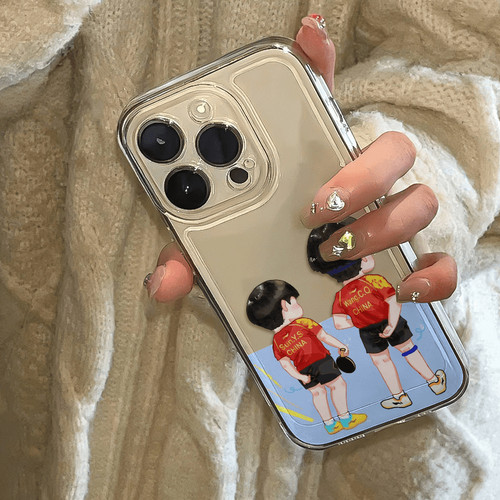 莎头拥抱适用OPPORENO14/12PRO手机壳oppo孙颖莎Reno11/10/9/8/7/6/5/4周边z奥运会R15透明R17/OPPOReno16套 - 图3