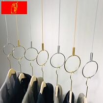Shop Show Shelf Hanger Upper Wall Hook Pendant Chain Clothing Shop Window Top Decorated Suspension Rings Silver large round ring