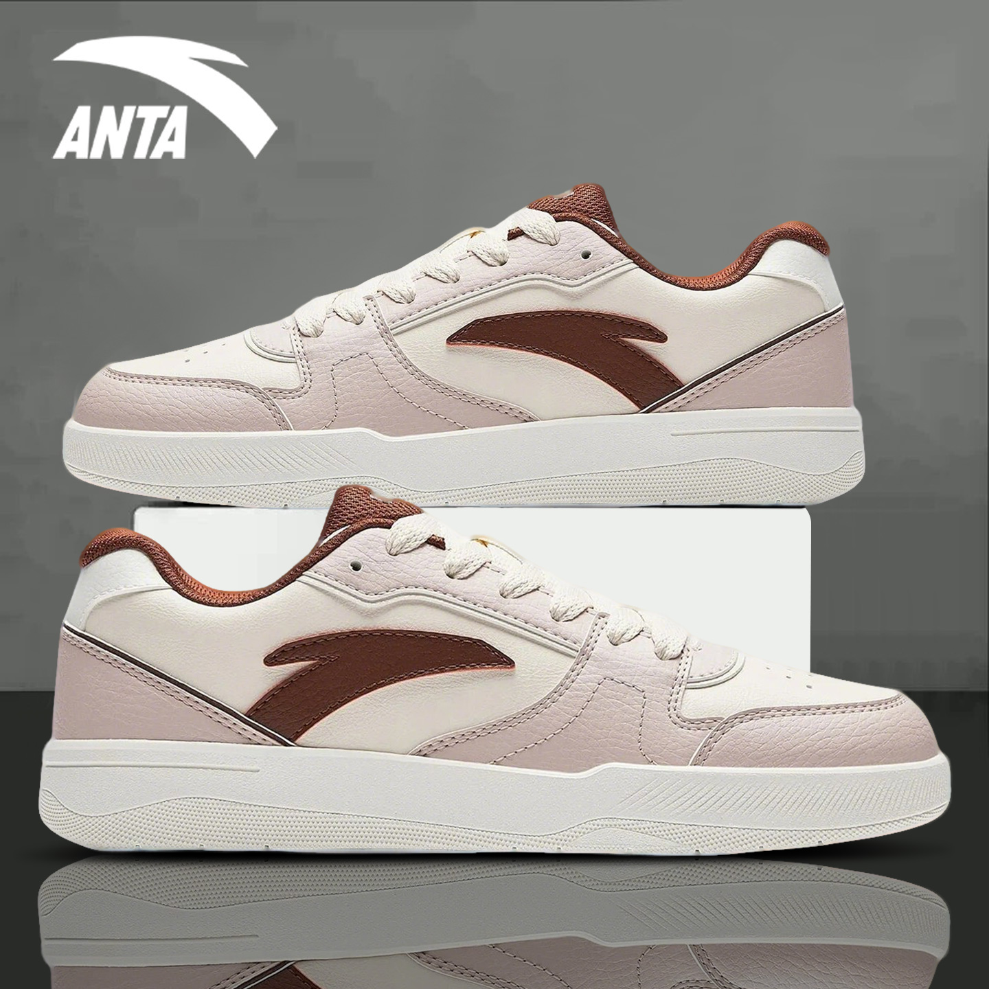 安踏板鞋女鞋秋季新款学生厚底ins潮百搭低帮轻便软底休闲运动鞋 - 图3