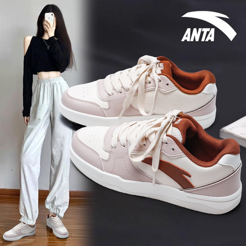 安踏板鞋女鞋秋季新款学生厚底ins潮百搭低帮轻便软底休闲运动鞋 - 图2