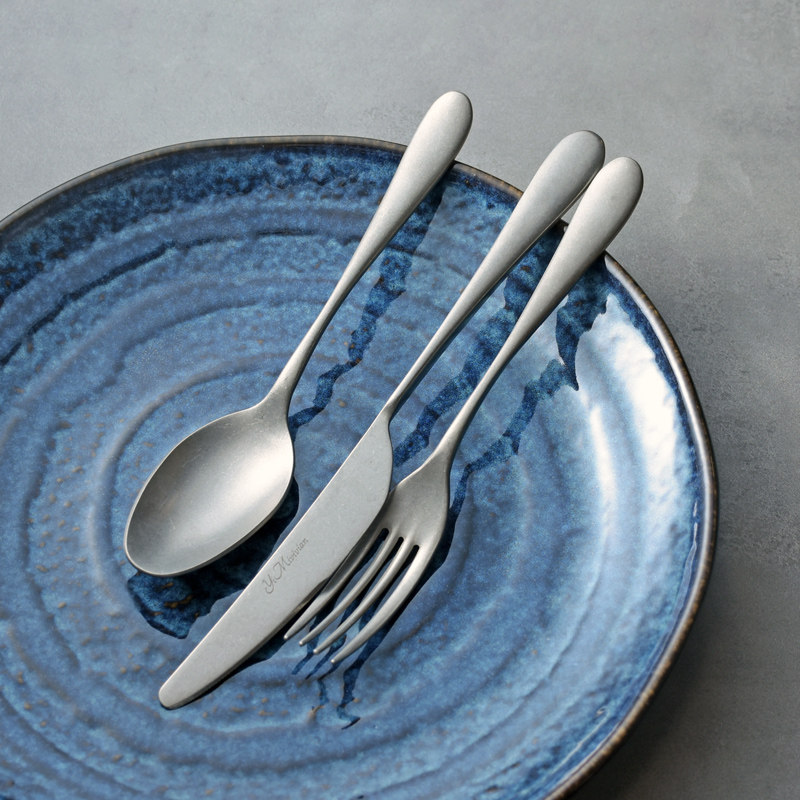 极简线条设计银灰复古餐具 茶花西餐餐具牛排刀叉勺子304不锈钢,淘宝优惠券,粉丝福利购,淘宝优惠卷