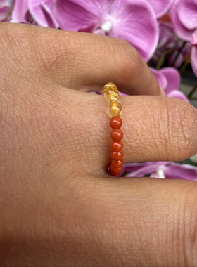 南红多宝戒指小米珠精选戒指自由主义吉祥如意情侣新品礼物原设计