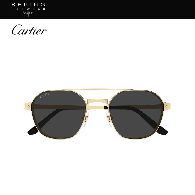 【新款】开云眼镜卡地亚Cartier飞行员防晒偏光太阳镜墨镜CT0571S - 图0
