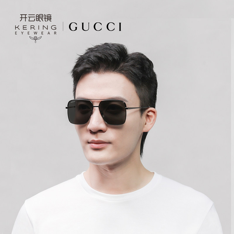[新款]开云gucci金属大框太阳墨镜 开云眼镜太阳眼镜