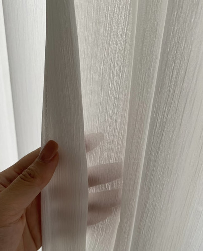 罗衣纱 定制纱帘小众压皱肌理纱帘透光不透人阳台卧室客厅飘窗 - 图1