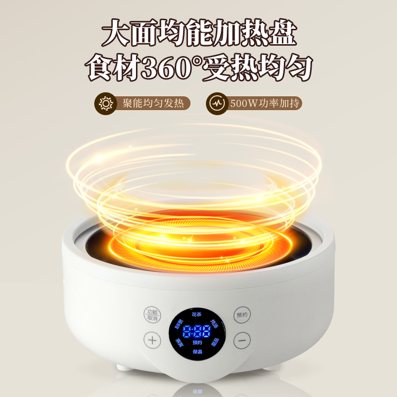 养生壶多功能小型办公室加厚玻璃炖煮家用保温煮茶器烧水壶花茶壶 - 图3