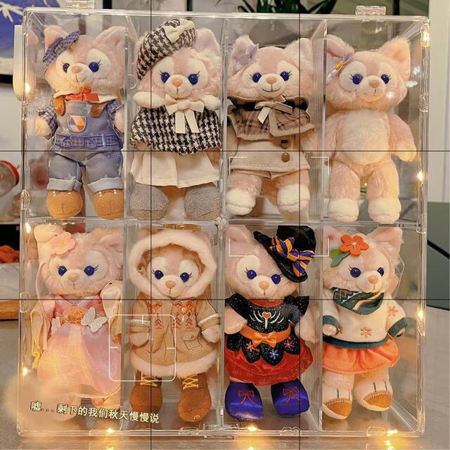 Lingnabel Xingdelu pendant storage box, transparent storage cabinet with door partition, doll figure toy box