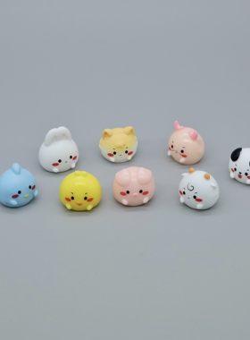 微景观可爱墩墩动物公仔萌粒盲盒袋 DIY装饰品配件迷你桌面小摆件