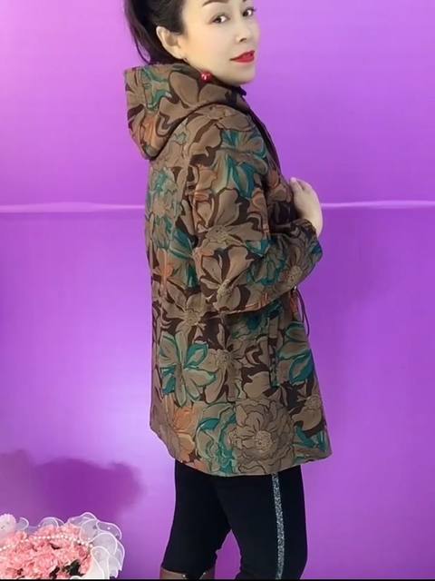 Spring and autumn regular hooded mid-length simple waisted windbreaker