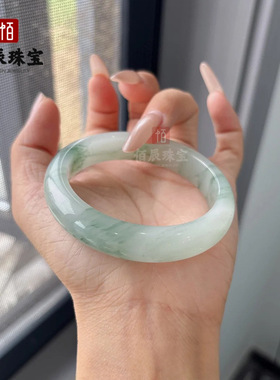 厂家批发新疆金丝玉天山翠玉手镯气质清新女款昆仑雪翠扁条少女镯