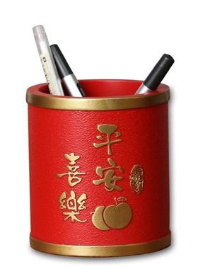 办公室书桌面笔筒红色书房间创意网红可爱儿童房摆件学生生日礼物