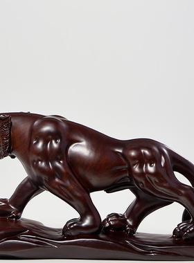 虎啸山河老虎摆件实木客厅办公室开业礼品装饰生肖虎上山虎工艺品