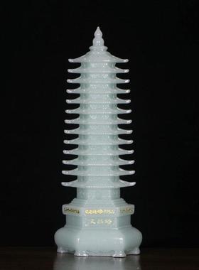 十三层文昌塔摆件书房办公室客厅家居装饰中式木纹工艺品书桌摆件