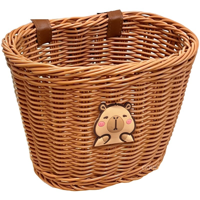 电动车车篮储物车筐复古编织田园风电瓶车前置物兜多功能收纳挂篮,淘宝优惠券,粉丝福利购,淘宝优惠卷