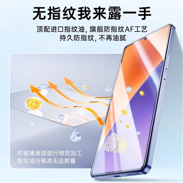 Ultrasonic fingerprint unlocks in seconds, suitable for Xiaomi 15 tempered film, Xiaomi 15 mobile phone film, xiaomi 14 anti-peep 13 full screen, no holes, no black edges, new 15 glass electroplating anti-fingerprint film
