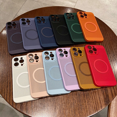 适用苹果16promax手机壳新款iphone15pro保护套14超薄透气13散热磁吸12全包17男女款8plus磨砂xsmax简约硬壳 - 图3