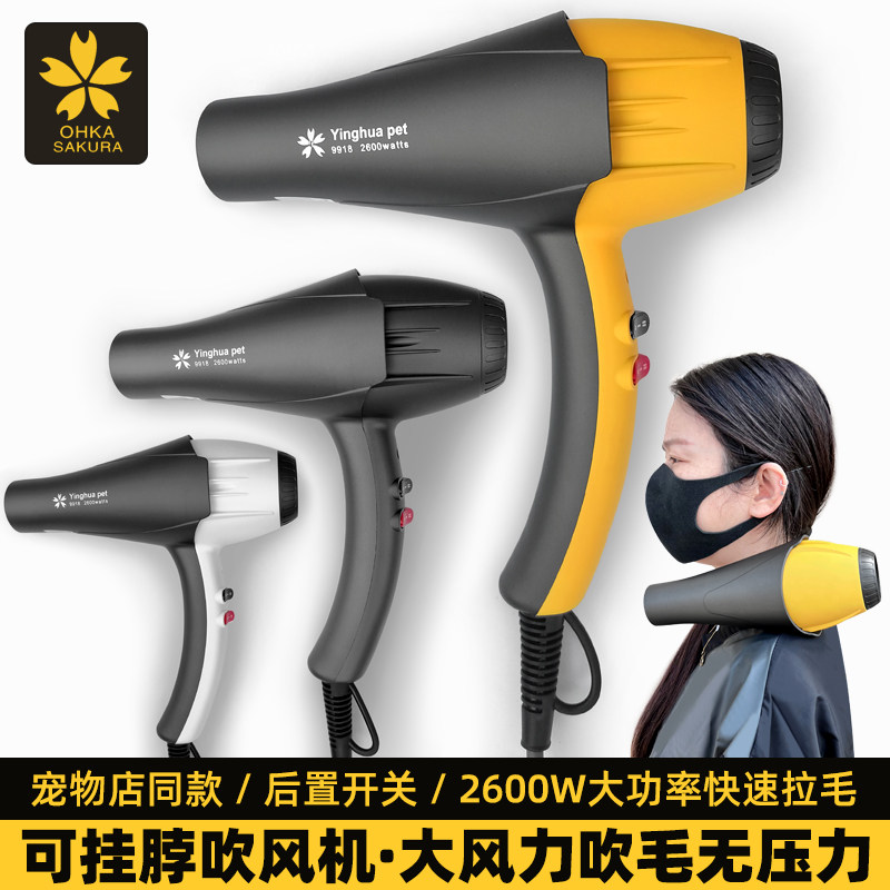 宠物吹风机美容师专用可挂脖子后置开关吹干机猫狗洗澡速干电吹风,淘宝优惠券,粉丝福利购,淘宝优惠卷