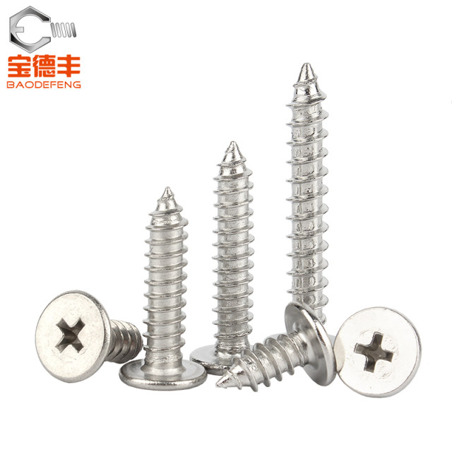 304 stainless steel flat head self-tapping screw