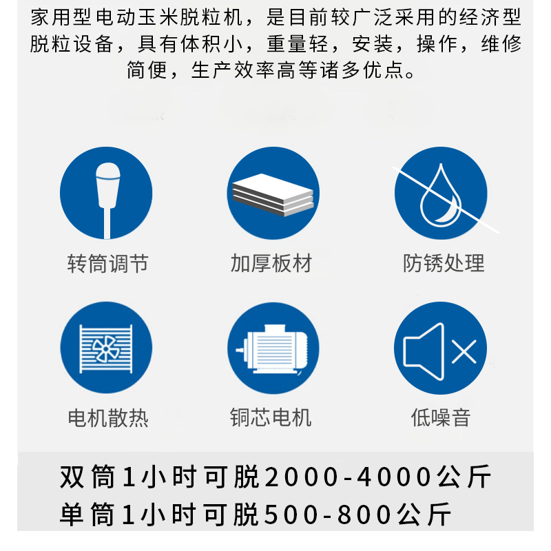 新款玉米脱粒机电动苞谷脱粒机器玉米机家用全自动剥玉米神器加厚 - 图2