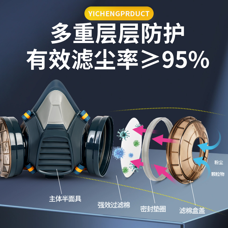 德国防尘口罩正品KN95防重度粉尘易呼吸工业防粉尘防尘肺面罩打磨 - 图0