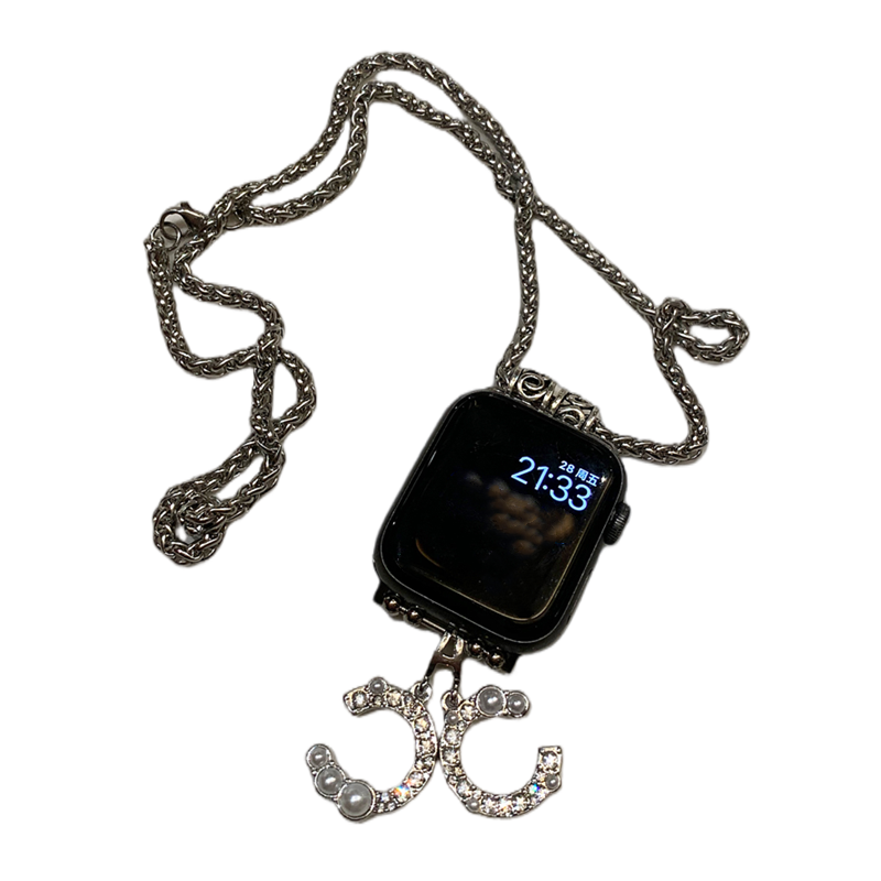 小众吊坠挂脖项链iwatch9金属表带适于苹果手表applewatch8se怀表,淘宝优惠券,粉丝福利购,淘宝优惠卷