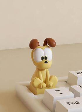 卡通创意立体树脂机械键盘帽子键帽单个电脑大加菲猫欧迪装饰摆件