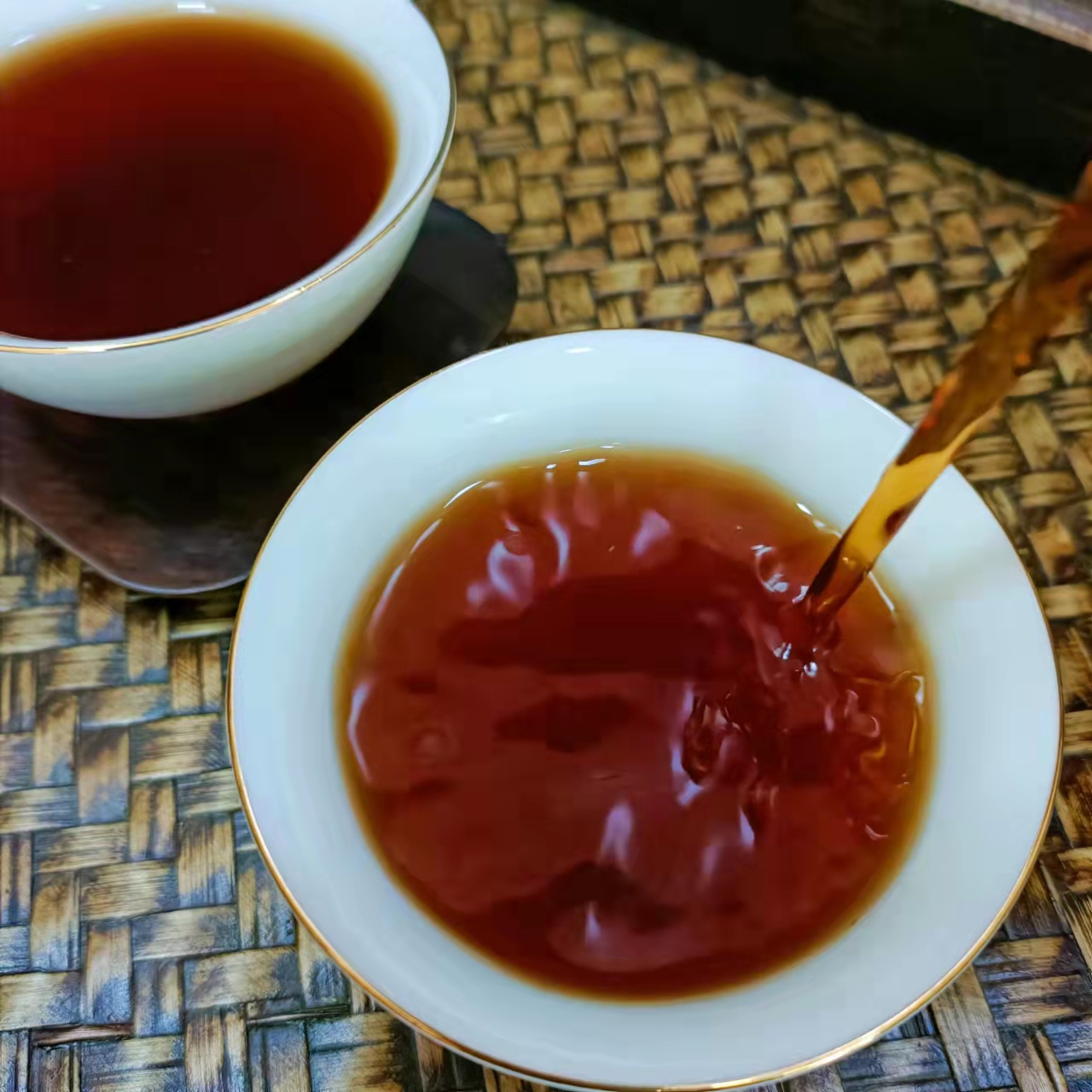 益古普洱茶2007年熟茶15年陈香老熟普云南七子饼茶临沧茶叶典藏品