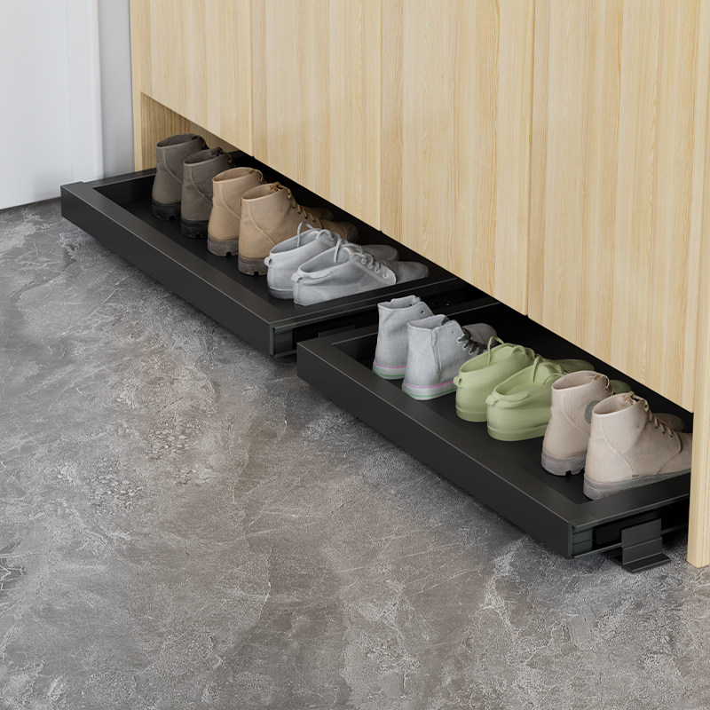 踢脚抽屉鞋柜底部托盘家用鞋子收纳抽入户玄关柜下方反弹抽拉鞋架,淘宝优惠券,粉丝福利购,淘宝优惠卷