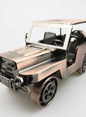 供应铁艺吉普车模型 欧式摆件创意家居装饰品复古工艺品jp1