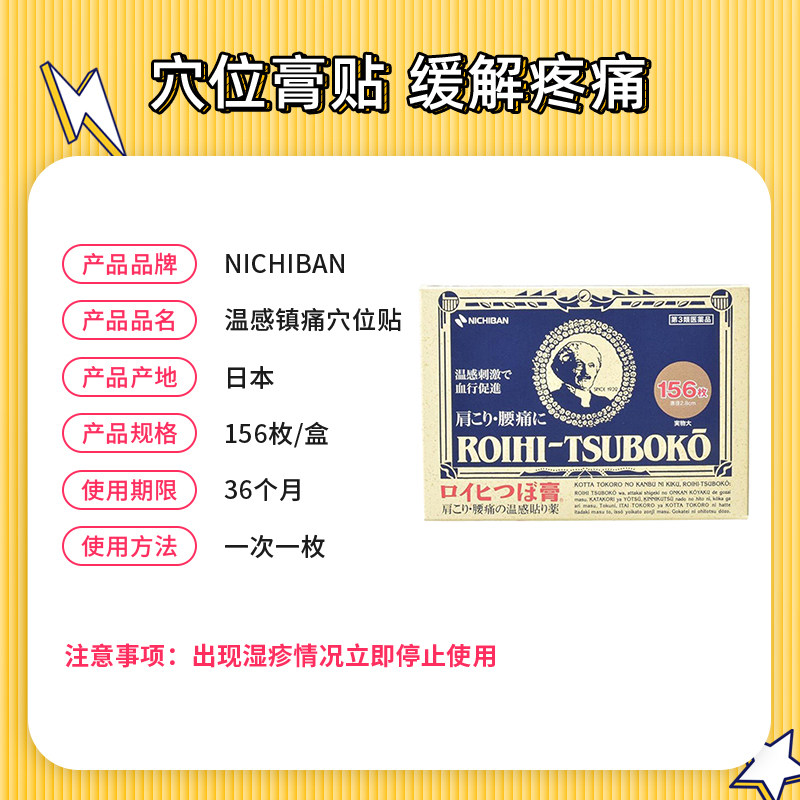 nichiban日本进口老人头运动膏药贴 奇正医药海外国际解热镇痛用药